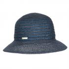 SEEBERGER | Chapeau cloche femme en m�lange de paille naturelle bleu moyen