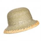 SEEBERGER | Cloche en tresse de bl� avec bord fantaisie vert