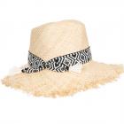 SEEBERGER | Fedora en raphia pour femmes au design moderne avec ruban ethnique nature
