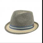 BARTS | Chapeau trilby en paille multicolore pour l'�t� bleu fonc�