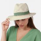 BARTS | Chapeau femme � plumes tricot� en optique bicolore vert clair