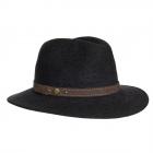 HUTTER | Chapeau feutre premium avec garniture de ruban en cuir anthracite