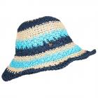 FASHION | Cloche � crochet ray�e en trois couleurs bleu