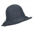 HUTTER | Chapeau d'�t� l�ger et a�r� pour femmes en papier crochet� bleu fonc�