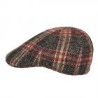 ALFONSO D'ESTE | Chapeau plat � carreaux en laine vierge marron