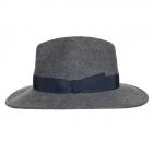 HUTTER | Chapeau feutre gris premium avec garniture de ruban noir gris