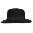 HUTTER | Chapeau feutre noir premium avec garniture de ruban noir noir