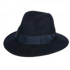 HUTTER | Chapeau feutre Premium bleu avec garniture de ruban Step bleu bleu