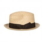 HUTTER | Chapeau Trilby Premium en paille de raphia avec ruban de chapeau large nature