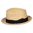 HUTTER | Chapeau Trilby Premium Raffia avec ruban noir nature