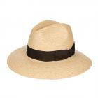 HUTTER | Chapeau Premium Raffia orn� d'un ruban brun fonc� nature