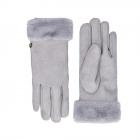 FASHION | Gants en daim pour femmes avec fourrure synth�tique au poignet gris