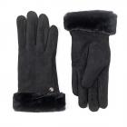 FASHION | Gants en daim pour femmes avec fourrure synth�tique au poignet noir