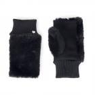 FASHION | Gants sans doigts pour femmes en fourrure synth�tique noir