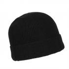FASHION | Bonnet tricot� avec revers en cachemire m�lang� noir