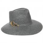 FASHION | Chapeau Fedora pour femme avec boucle m�tallique gris