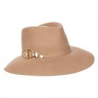 FASHION | Chapeau Fedora pour femme avec boucle m�tallique camel