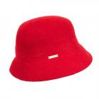 SEEBERGER | Cloche en laine bouillie pour femmes rouge feu