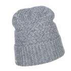 SEEBERGER | Bonnet femme en tricot avec revers torsad� gris clair