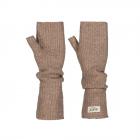 BARTS | Gants sans doigts pour femmes avec motif c�tel� marron clair