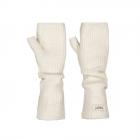 BARTS | Gants sans doigts pour femmes avec motif c�tel� blanc laine