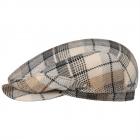 STETSON | Chapeau plat homme carreaux laine alpaga beige