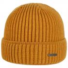 STETSON | Bonnet tricot� en laine m�rinos avec revers orange
