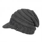 McBEANIE | Bonnet tricot� pour femmes avec visi�re fixe gris fonc�