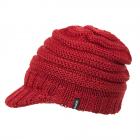 McBEANIE | Bonnet tricot� pour femmes avec visi�re fixe rouge fonc�