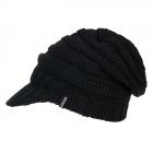 McBEANIE | Bonnet tricot� pour femmes avec visi�re fixe noir