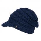 McBEANIE | Bonnet tricot� pour femmes avec visi�re fixe bleu