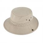 HUTTER | Chapeau en tissu coton uni avec bouton pression et mentonni�re beige