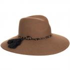 MAYSER | Chapeau d'hiver en laine pour femmes avec bord large brun moyen