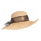 Chapeau de paille � bord large pour femme nature
