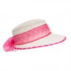 HUTTER | Chapeau en papier pour fille blanc avec fuchsia blanc