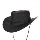 HUTTER | Chapeau en coton australien avec jugulaire marron