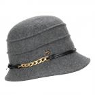 FASHION | Chapeau femme Cloche en feutre avec cha�ne gris