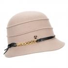 FASHION | Chapeau femme Cloche en feutre avec cha�ne beige