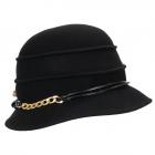 FASHION | Chapeau femme Cloche en feutre avec cha�ne noir