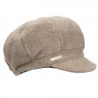 SEEBERGER | Bonnet ballon en tissu avec surface gratt�e marron clair