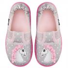 NANGA | Pantoufles mi-hautes pour filles avec motif cheval en coton gris clair