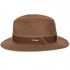 STETSON | Traveller en paille de haute qualit� en noir brun moyen
