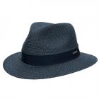 STETSON | Traveller en paille de haute qualit� en noir bleu clair