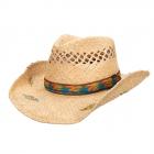 STETSON | Western multicolore en raphia de Stetson nature