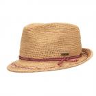 STETSON | Trilby rouge en raphia nature