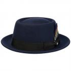 STETSON | Chapeau homme Pork Pie Imperm�able bleu