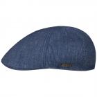 STETSON | Casquette plate Texas en lin avec motif � rayures bleu