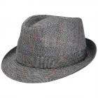 STETSON | Trilby 100 % soie � chevrons chin� anthracite
