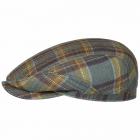 STETSON | Casquette plate en lin � carreaux pour hommes bleu