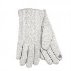 FASHION | Gant femme en jersey torsad� �cran tactile gris